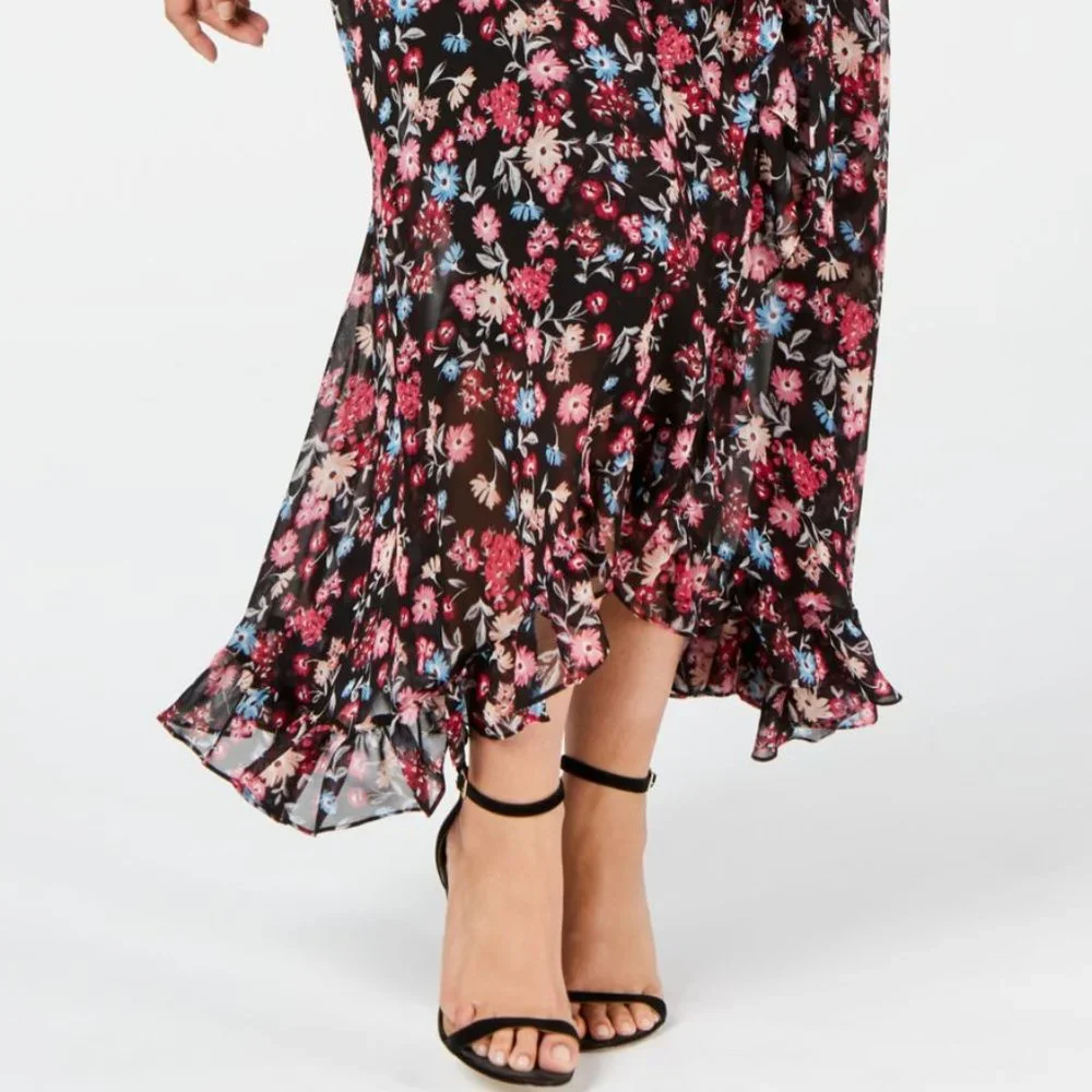 CALVIN KLEIN Plus Size Faux Wrap Dress Floral Print Size 24 Brand New NWT - Picture 9 of 11